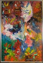Masken 02 2003 - Oel auf Leinwand in Spachteltechnik 60 x 80 cm