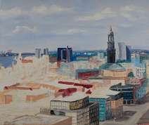 Hamburg Neustadt In Arbeit - Oel auf Leinwand 50 x 60 cm