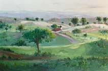 Toscana Studie Sfumato Italien - Oel auf Leinwand 120 x 80 cm